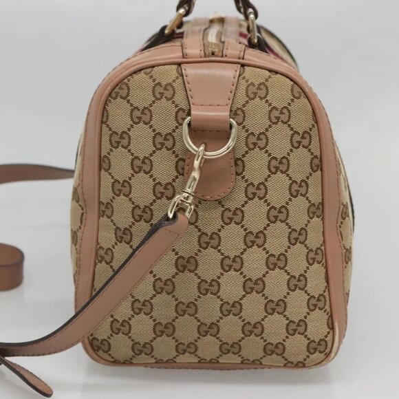 GUCCI GG Canvas Hand Bag 2way Beige Gold 247205 Auth BA5153 - Picture 6 of 16